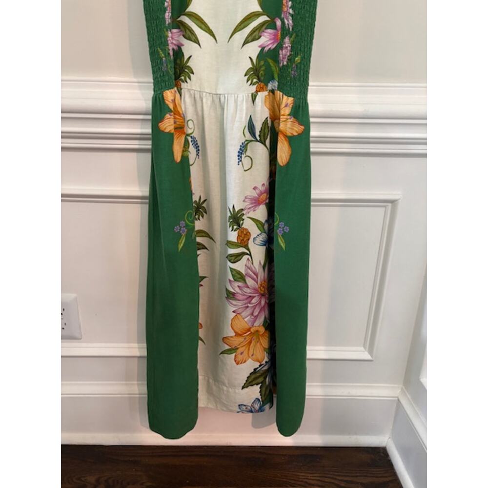 Farm Rio Dress Sweet Bloom Dreamscape Linen Blend Midi Sundress Size Small - Picture 8 of 10